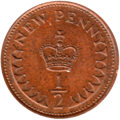 ½ penny, 1973 Reverse