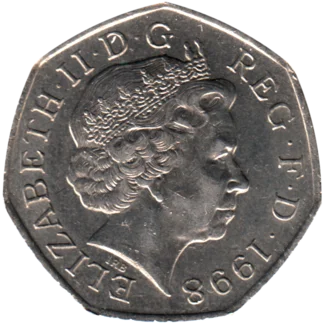 Preview 50 pence, 1998 obverse