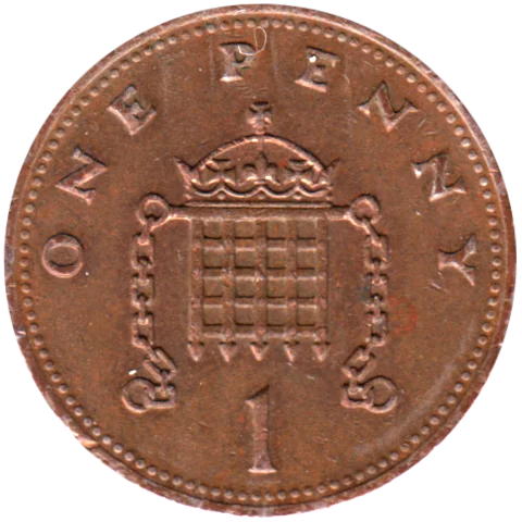 1 penny, 1991 Reverse