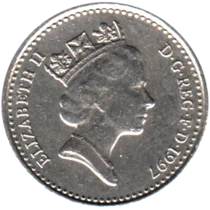 Preview 5 pence, 1997 obverse