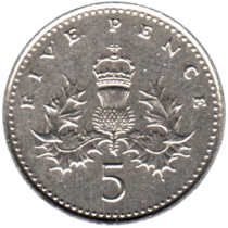 Preview 5 pence, 1997 reverse