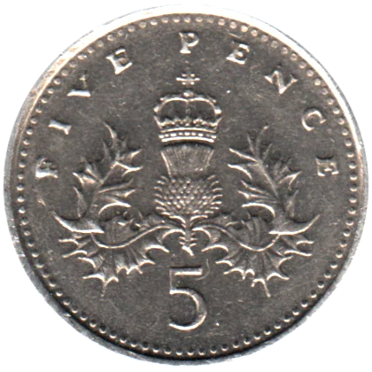 5 pence, 1996 Reverse