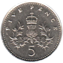 Preview 5 pence, 1996 reverse