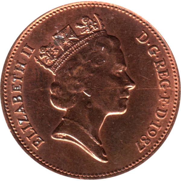 2 pence, 1987 Obverse