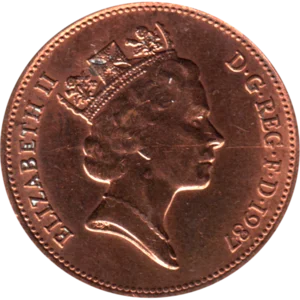 Preview 2 pence, 1987 obverse