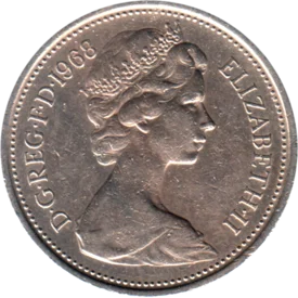Preview 5 pence, 1968 obverse
