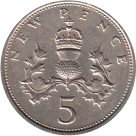 Preview 5 pence, 1968 reverse