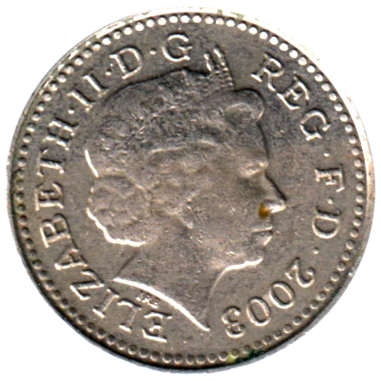 5 pence, 2003 Obverse