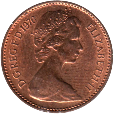 ½ penny, 1976 Obverse