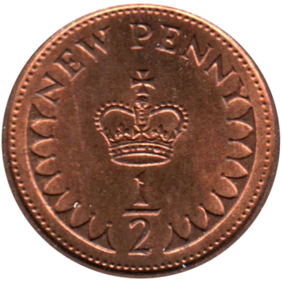 Preview ½ penny, 1976 reverse