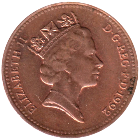 1 penny, 1992 Obverse