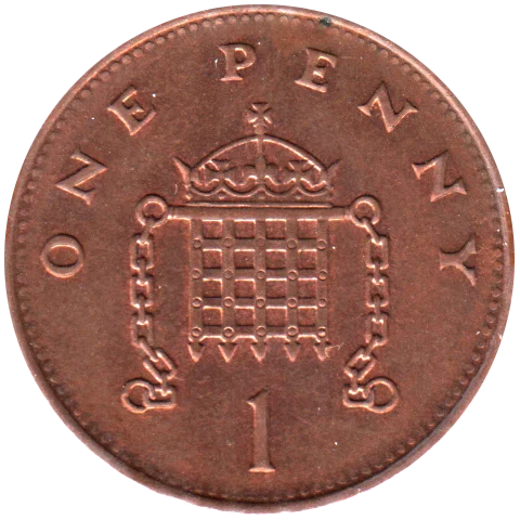 1 penny, 1992 Reverse