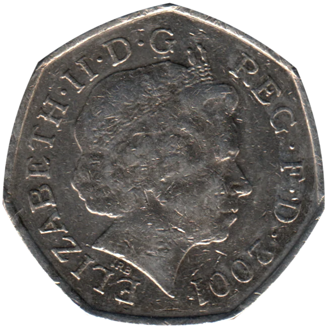 50 pence, 2001 Obverse