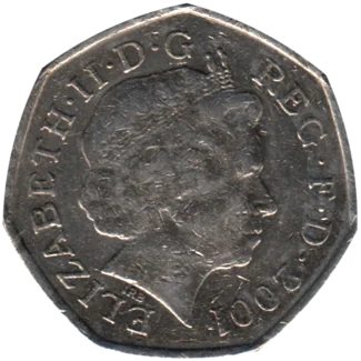Preview 50 pence, 2001 obverse