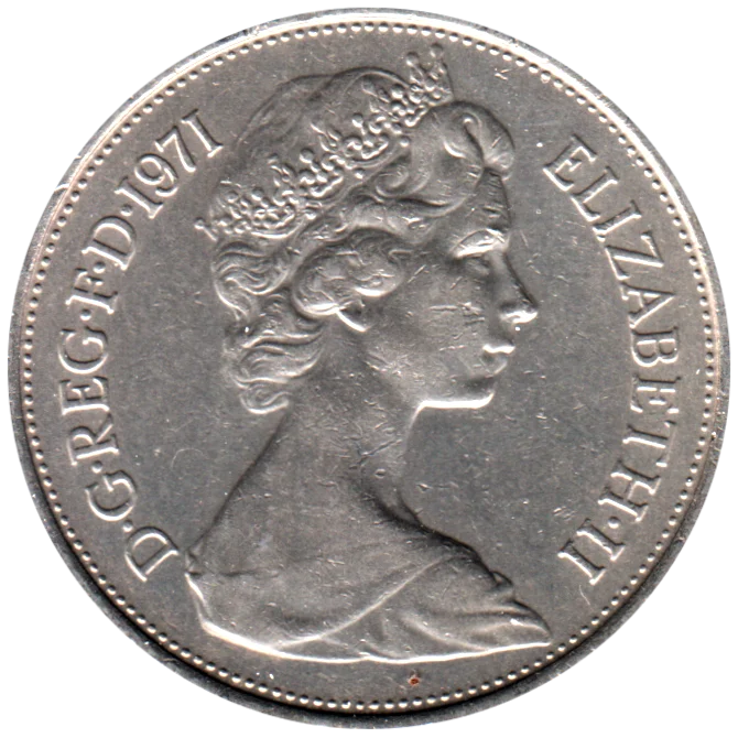 10 pence, 1971 Obverse