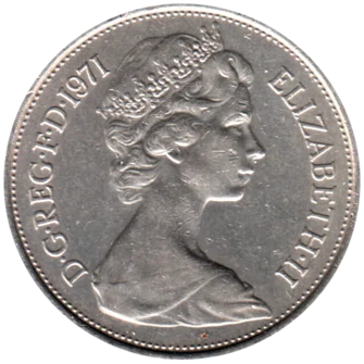 Preview 10 pence, 1971 obverse