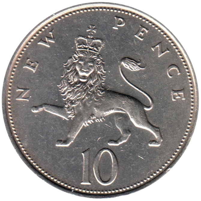 10 pence, 1971 Reverse