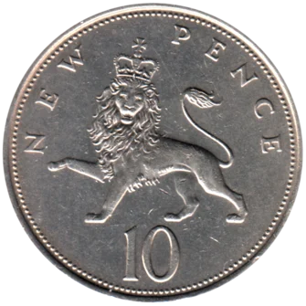 Preview 10 pence, 1971 reverse