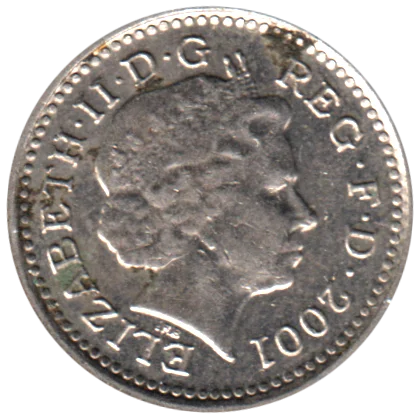 5 pence, 2001 Obverse