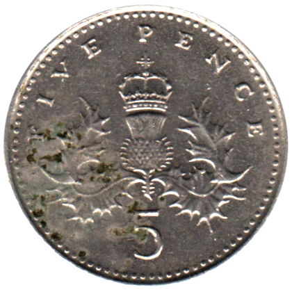 5 pence, 2001 Reverse