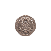 Preview 20 pence, 1987 reverse