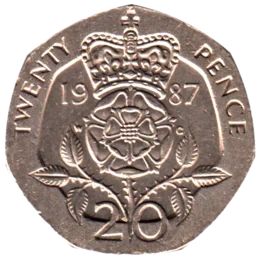 Preview 20 pence, 1987 reverse