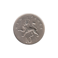 Preview 10 pence, 1973 reverse