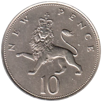 Preview 10 pence, 1973 reverse