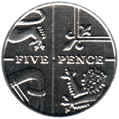 5 pence, 2013 Reverse