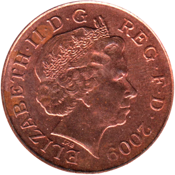 2 pence, 2009 Obverse