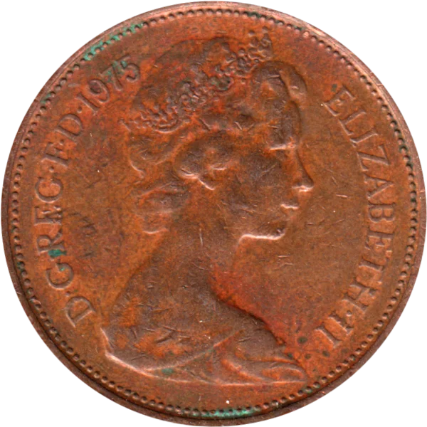 2 pence, 1975 Obverse