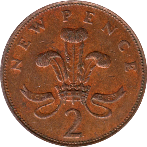 2 pence, 1975 Reverse