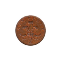 Preview 2 pence, 1975 reverse