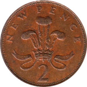 Preview 2 pence, 1975 reverse