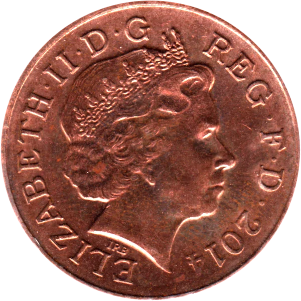 2 pence, 2014 Obverse