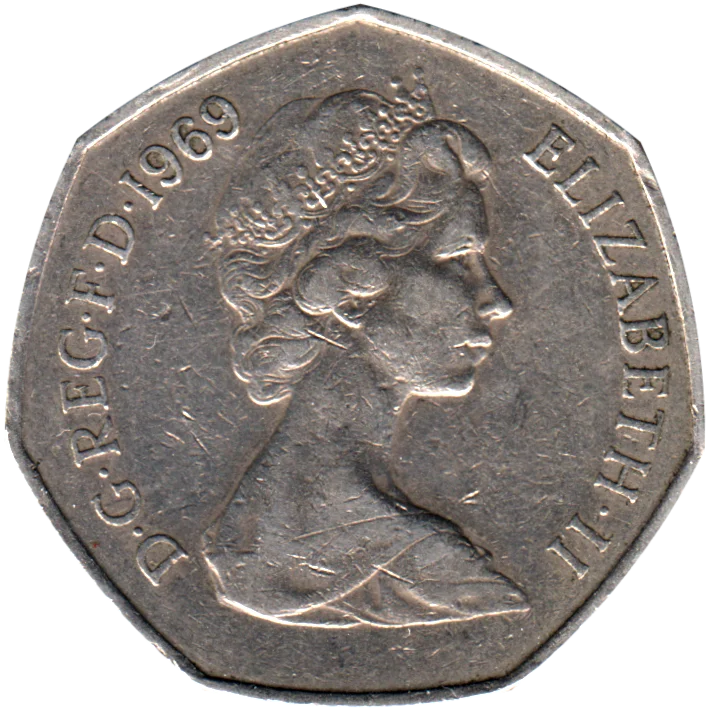 50 pence, 1969 Obverse