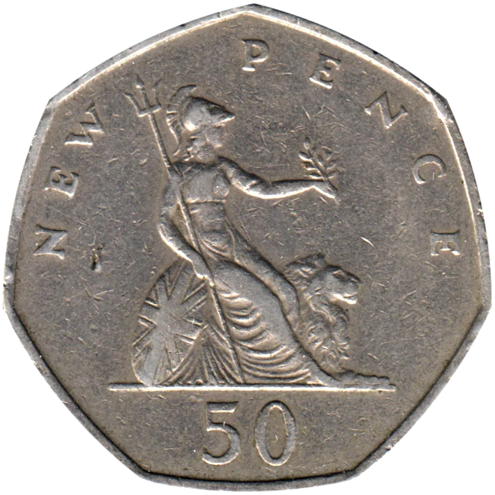 50 pence, 1969 Reverse