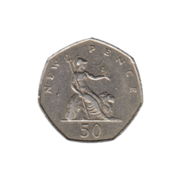 Preview 50 pence, 1969 reverse