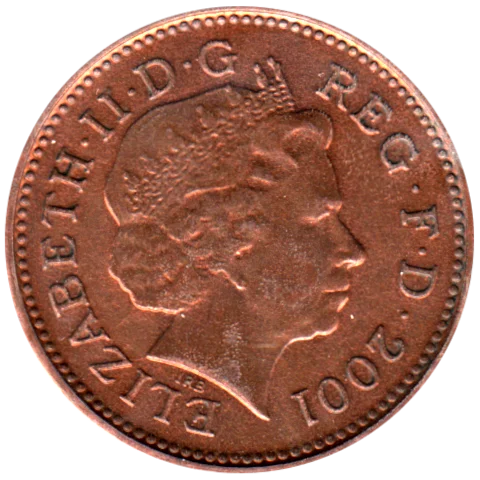 1 penny, 2001 Obverse
