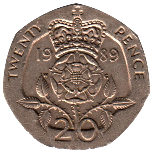 20 pence, 1989 Reverse