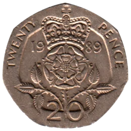 Preview 20 pence, 1989 reverse