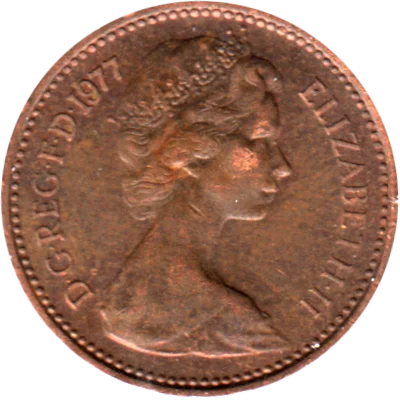 ½ penny, 1977 Obverse