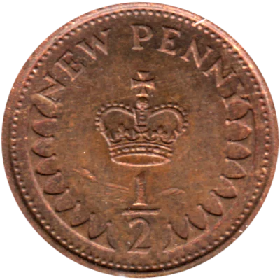 Preview ½ penny, 1977 reverse