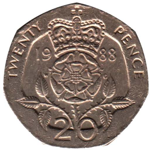 20 pence, 1988 Reverse