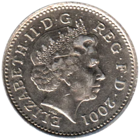 Preview 10 pence, 2001 obverse