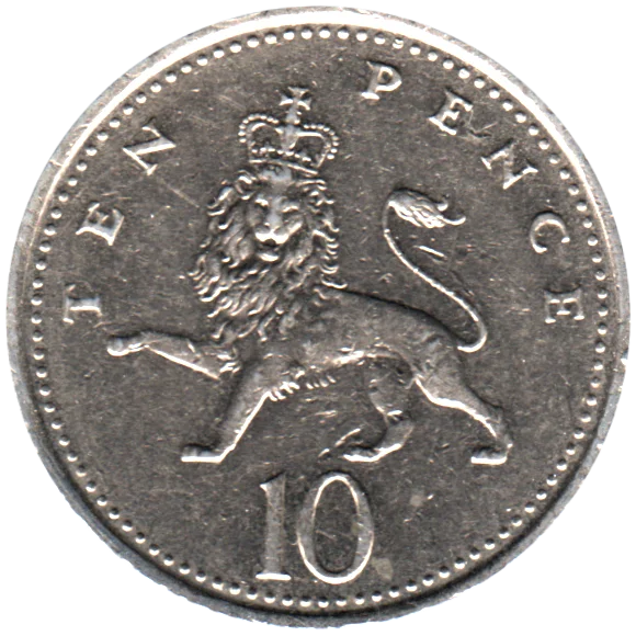 10 pence, 2001 Reverse
