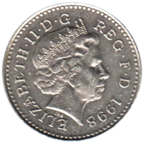 Preview 5 pence, 1998 obverse