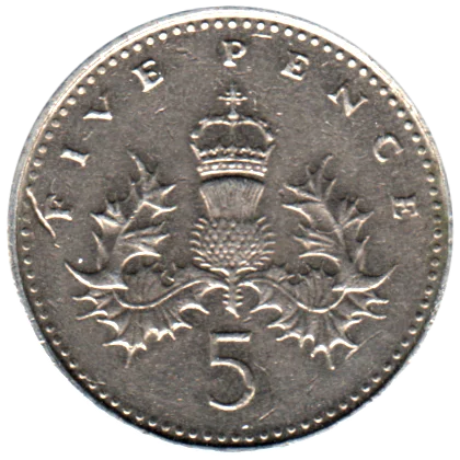 5 pence, 1998 Reverse