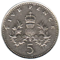 Preview 5 pence, 1998 reverse