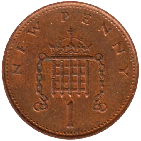 1 penny, 1975 Reverse